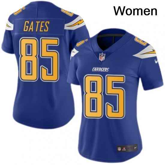 Womens Nike Los Angeles Chargers 85 Antonio Gates Limited Electric Blue Rush Vapor Untouchable NFL Jersey